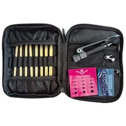 Kollage Square Interchangeable Gold Edition Knitting Needle Set(Kollage Square Interchangeable Gold Edition Knitting Needle Set) -Woolery Shop KOL GOLDb 84486
