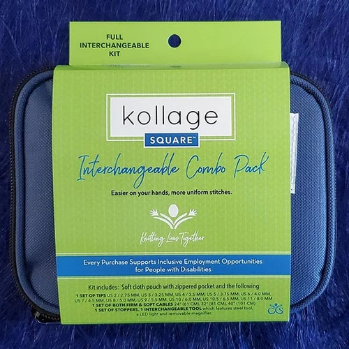 Kollage Square Interchangeable Combo Pack Knitting Needle Set 1 Kollage Square Interchangeable Combo Pack Knitting Needle Set