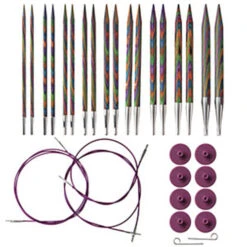 Options Interchangeable Rainbow Wood Circular Knitting Needle Set(Options Interchangeable Rainbow Wood Circular Knitting Needle Set)