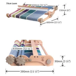 Ashford Knitters Loom(Ashford Knitters Loom) -Woolery Shop KnittersLoom Dimensionsb 59269
