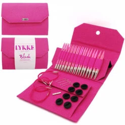 LYKKE Blush 5" Interchangeable Knitting Needle Set - Fuchsia Denim(Lykke Blush 5 Interchangeable Knitting Needle Set Fuchsia Denim)