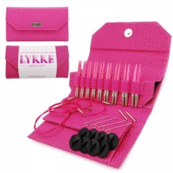 LYKKE Blush 3.5" Interchangeable Knitting Needle Set - Magenta Basketweave(Lykke Blush 3 5 Interchangeable Knitting Needle Set Magenta Basketweave)