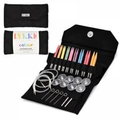 LYKKE Colour 3.5" Interchangeable Knitting Needle Set - Black Suede(Lykke Colour 3 5 Interchangeable Knitting Needle Set Black Suede)
