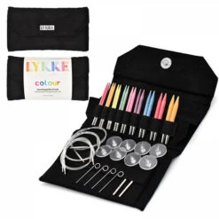 LYKKE Colour 3.5" Interchangeable Knitting Needle Set - Black Suede