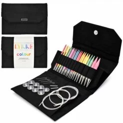 LYKKE Colour 5.0" Interchangeable Knitting Needle Set - Black Suede(Lykke Colour 5 0 Interchangeable Knitting Needle Set Black Suede)