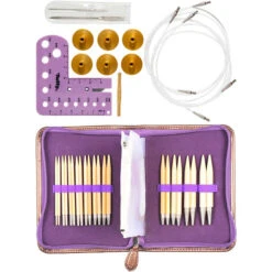 CarryC Interchangeable Bamboo Knitting Needle Set(Carryc Interchangeable Bamboo Knitting Needle Set) -Woolery Shop SPI 072976b 91197