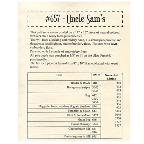 Punch Needle Pattern - Uncle Sam's 2 Punch Needle Pattern - Uncle Sam's - Image 2